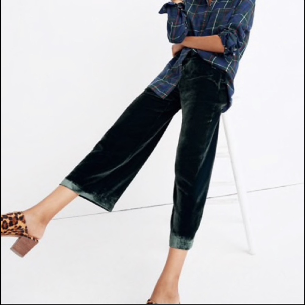 Madewell Green Velvet Pull On Pants XS